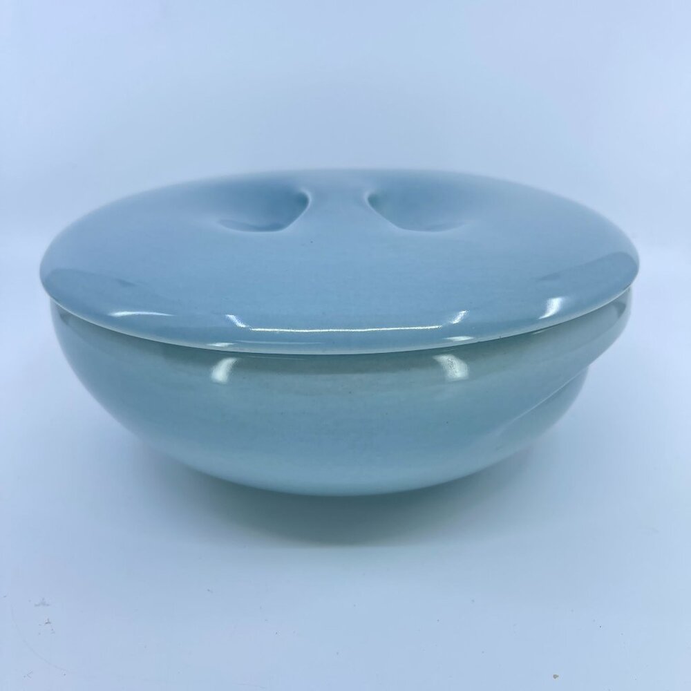 vintage russel wright “iroquois” casual dining lidded serving bowl ice blue mcm